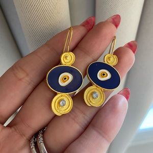 Evil Eye Gold Minimalist Earring